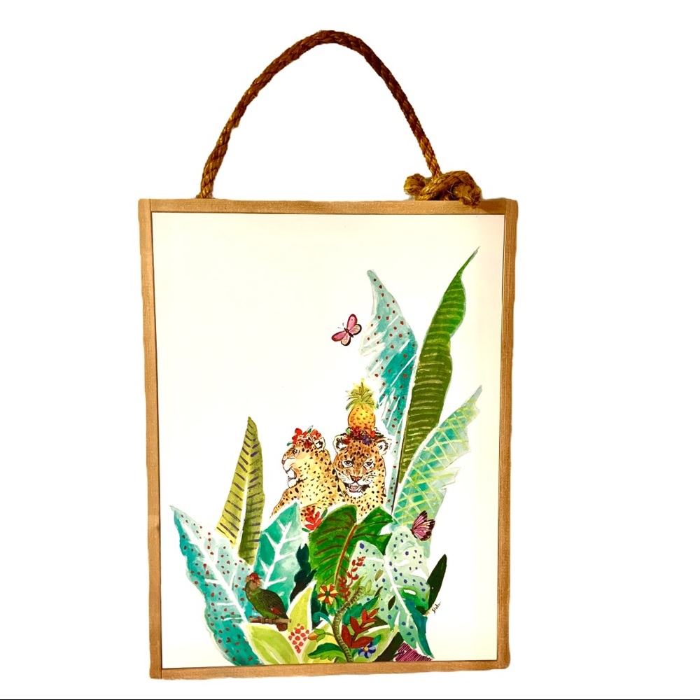Spring Shop Tigers in Safari Print W/Rope Hanger